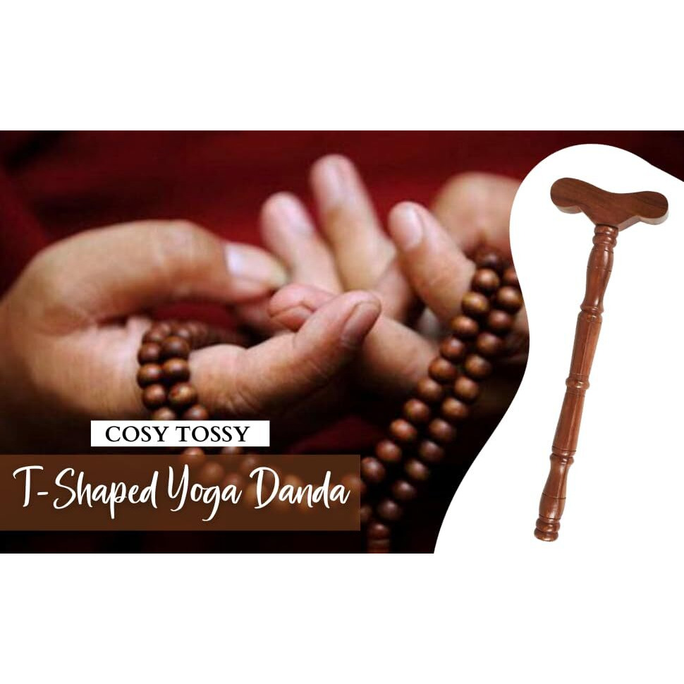 cosy tossy T-Shaped Yoga Danda Meditation Stick New Natural
