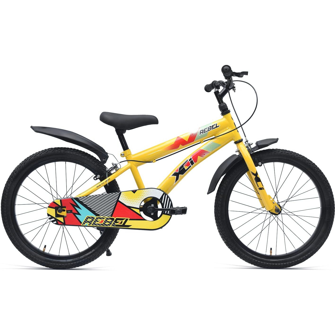 XCi Rebel 20T Yellow Kids Cycle, Single Speed Steel Frame Cycle, Ideal for 6-8 Years Unisex