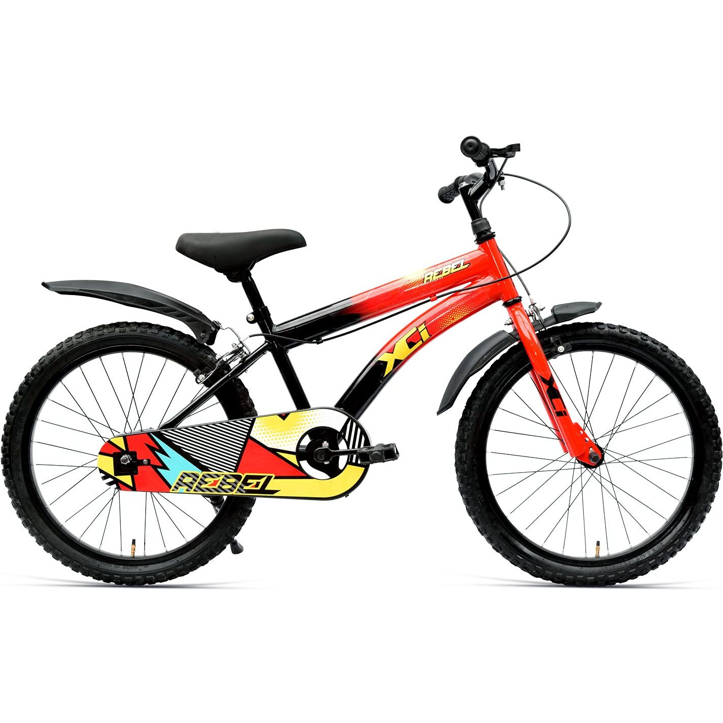 XCi Rebel 20T Red Black Kids Cycle, Single Speed Steel Frame Cycle, Ideal for 6-8 Years Unisex