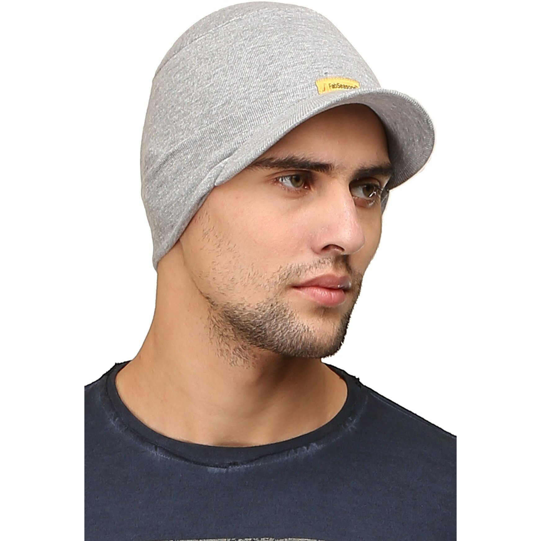 FabSeasons Cotton Skull Cap (Grey)