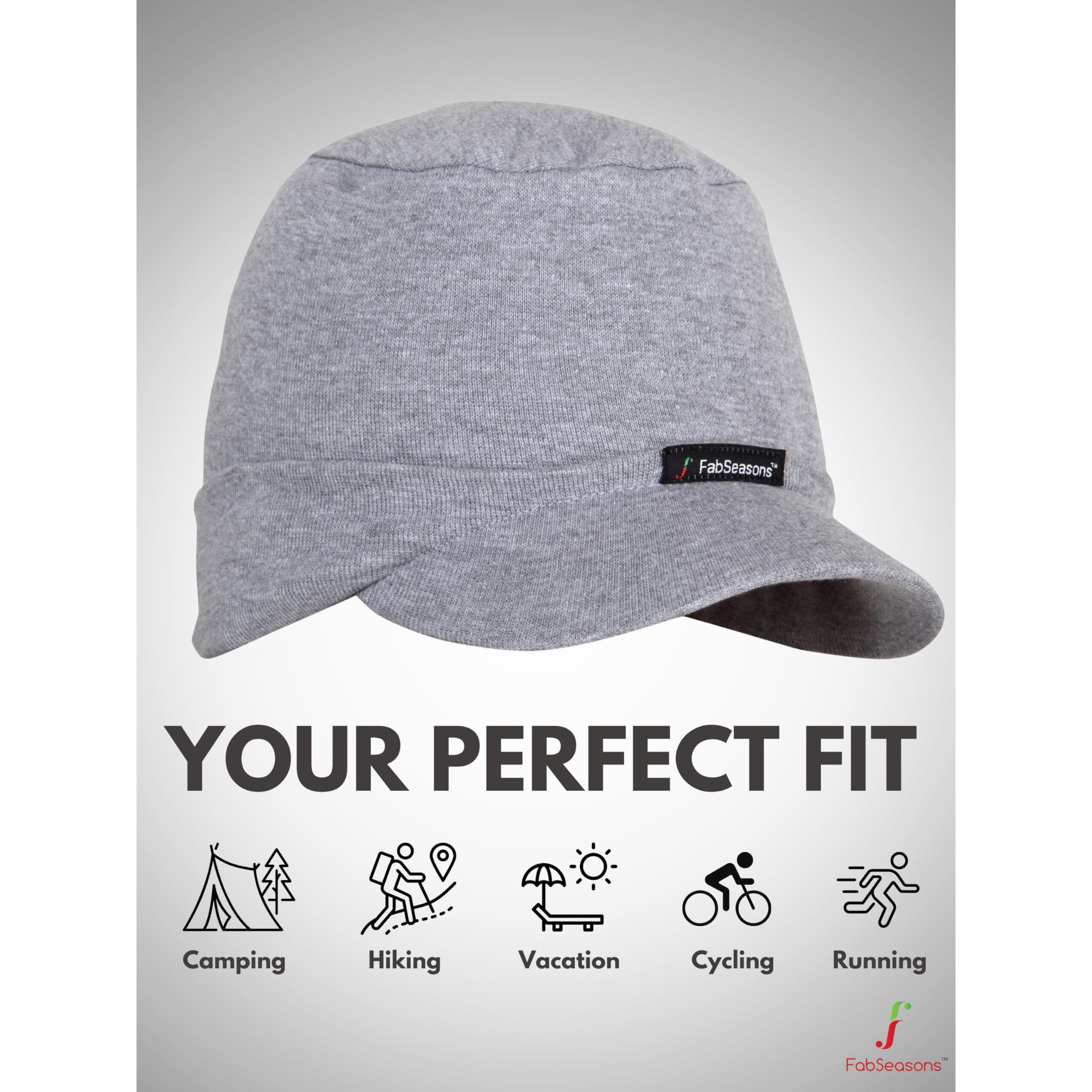 FabSeasons Cotton Skull Cap (Grey)