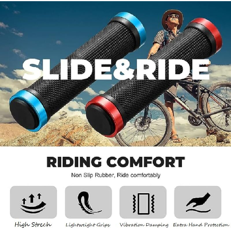 Wavva Handle Grip for Cycle - Non-Slip and Firm, Handles Grips |Pair Cycling Lock-on Anti-Slip Bicycle Handlebar Grips for Beach Cruiser Razor Scooter Foldable Mountain Bicycle BMX MTB