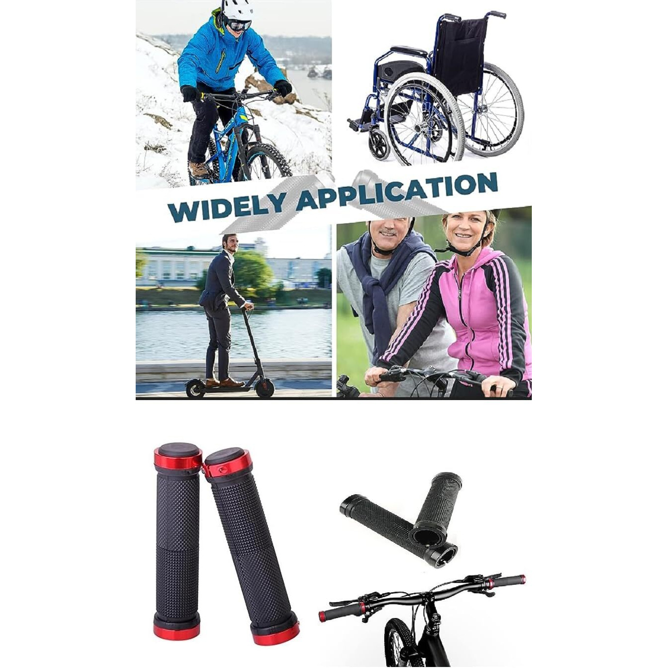 Wavva Handle Grip for Cycle - Non-Slip and Firm, Handles Grips |Pair Cycling Lock-on Anti-Slip Bicycle Handlebar Grips for Beach Cruiser Razor Scooter Foldable Mountain Bicycle BMX MTB