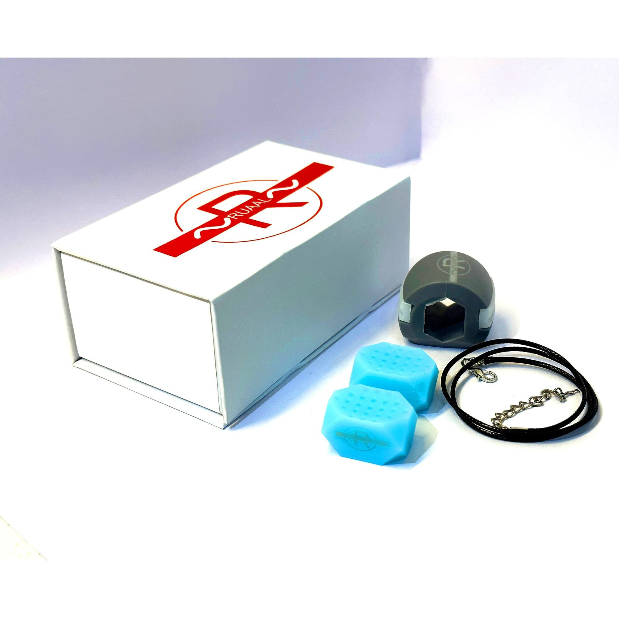 RUAAL JawFit Face Exerciser Ultimate Tool for Men & Women Shaper for your Jawline Trainer for Neck & Facial Fitness, Jawliner, Effective Jaw slimmer Exercise Tools (Grey and Blue 3 pc box)