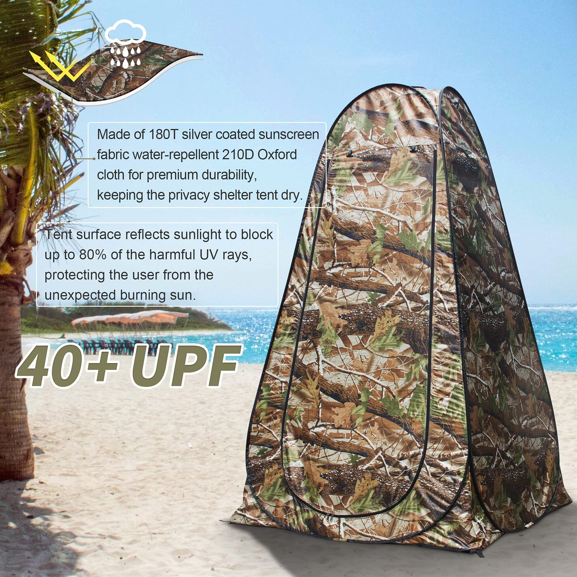 anngrowy Pop Up Privacy Tent Shower Tent Portable Outdoor Camping Bathroom Toilet Tent Changing Dressing Room Privacy Shelters Room for Hiking and Beach Sun Shelter Picnic Fishing UPF40+ Waterproof