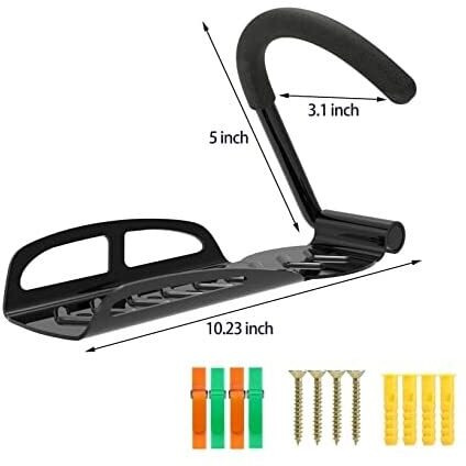 Wavva Garage Bike Rack Wall Mount Organizer Bike Hook Bicycle Hanger Storage System Vertical Hanging for Indoor Shed Easily Hang Heavy Duty 66 lbs for Road Mountain Hybrid Bikes.