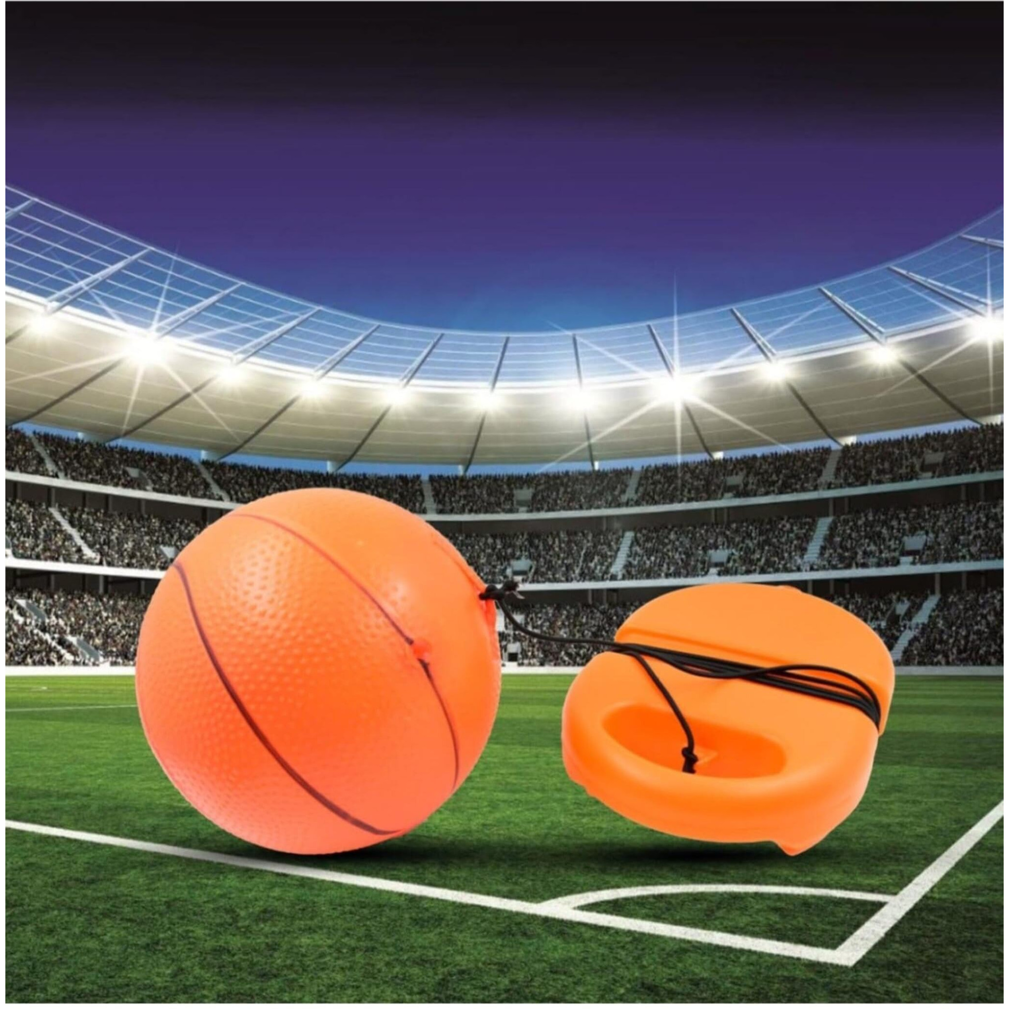 Honest Store - Football Trainer Rebound Ball with String Solo Football Trainer Set Self Football Practice Ball with String Trainer Rebound Ball with Rope Fill Sand or Water. (Football Trainer Set)