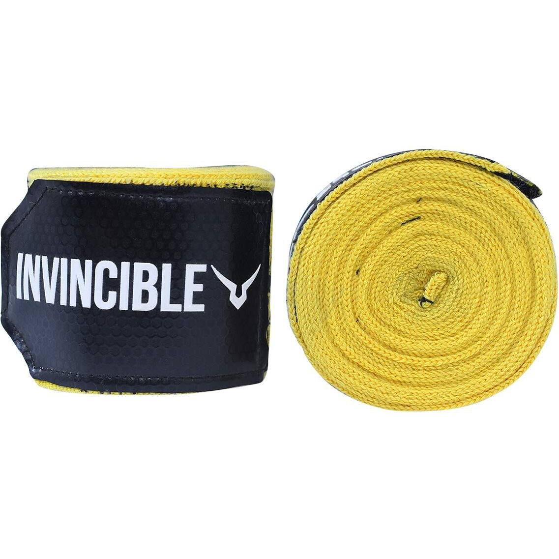 INVINCIBLE Nylon Mexican Style Bat Spider Semi-Stretch Hand Wraps (Yellow, 4.5 Meter)