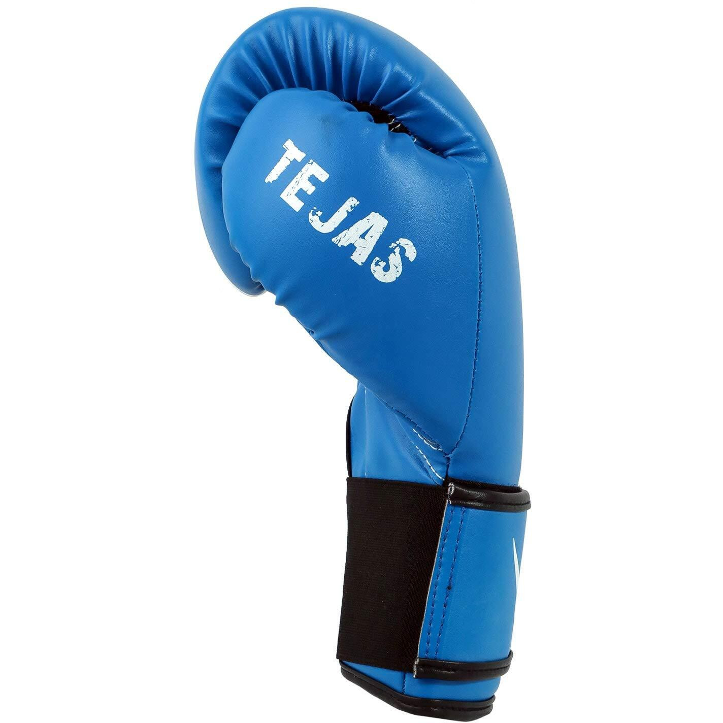 Invincible Tejas Fitness Training Synthetic Leather Boxing Gloves for Men & Women (Blue-White, 10 OZ)