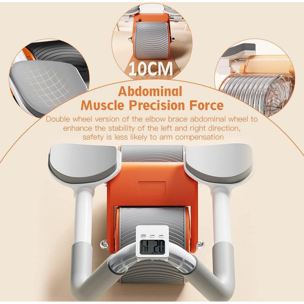 HREDOW Ab Roller Wheel - Automatic Rebound Abdominal Wheel for Core Trainer Workout - Ab Workout Equipment with Elbow Support - Abdominal Exercise Machine and Plank Roller