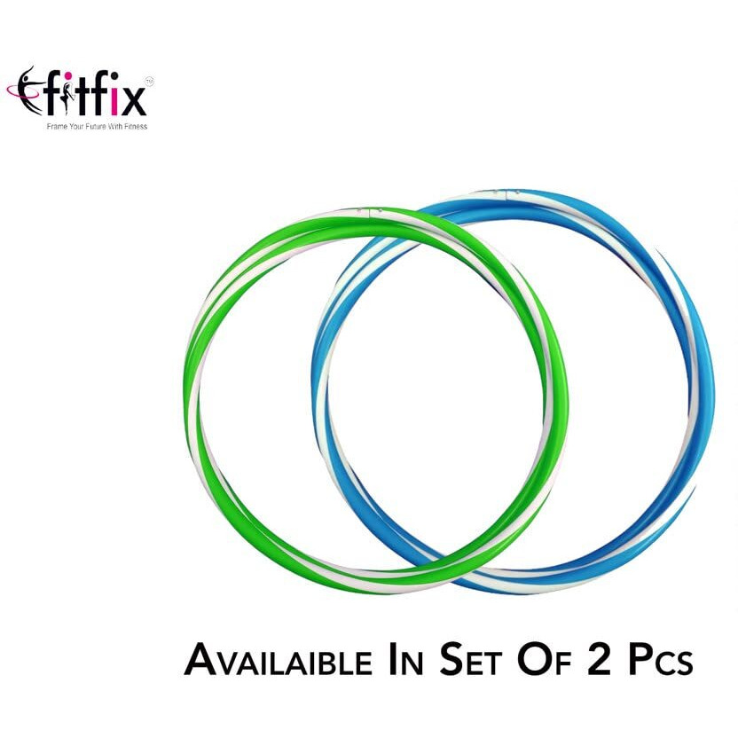 FitFix 30-Inch Dual-Color Collapsible Traveler Hula Hoops Lightweight,Yoga, and Flow Arts Hoop for Adults and Kids - Includes Carry BagPortable Fitness for On-The-Go Fun (Pack of 2)