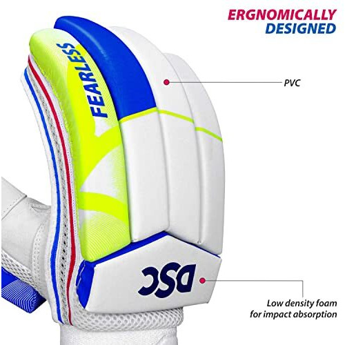 DSC Intense Attitude Leather Cricket Batting Gloves for Mens, Size - Youth, Right Hand