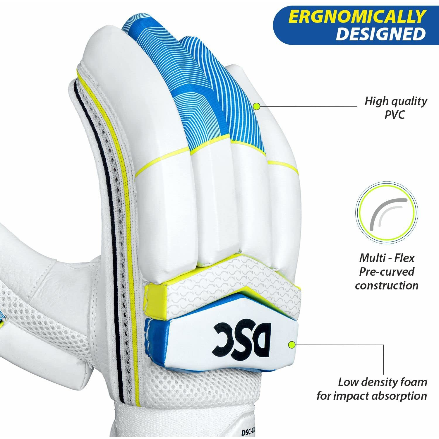 DSC Motion Cricket Batting Gloves, Size - Mens, Right Hand