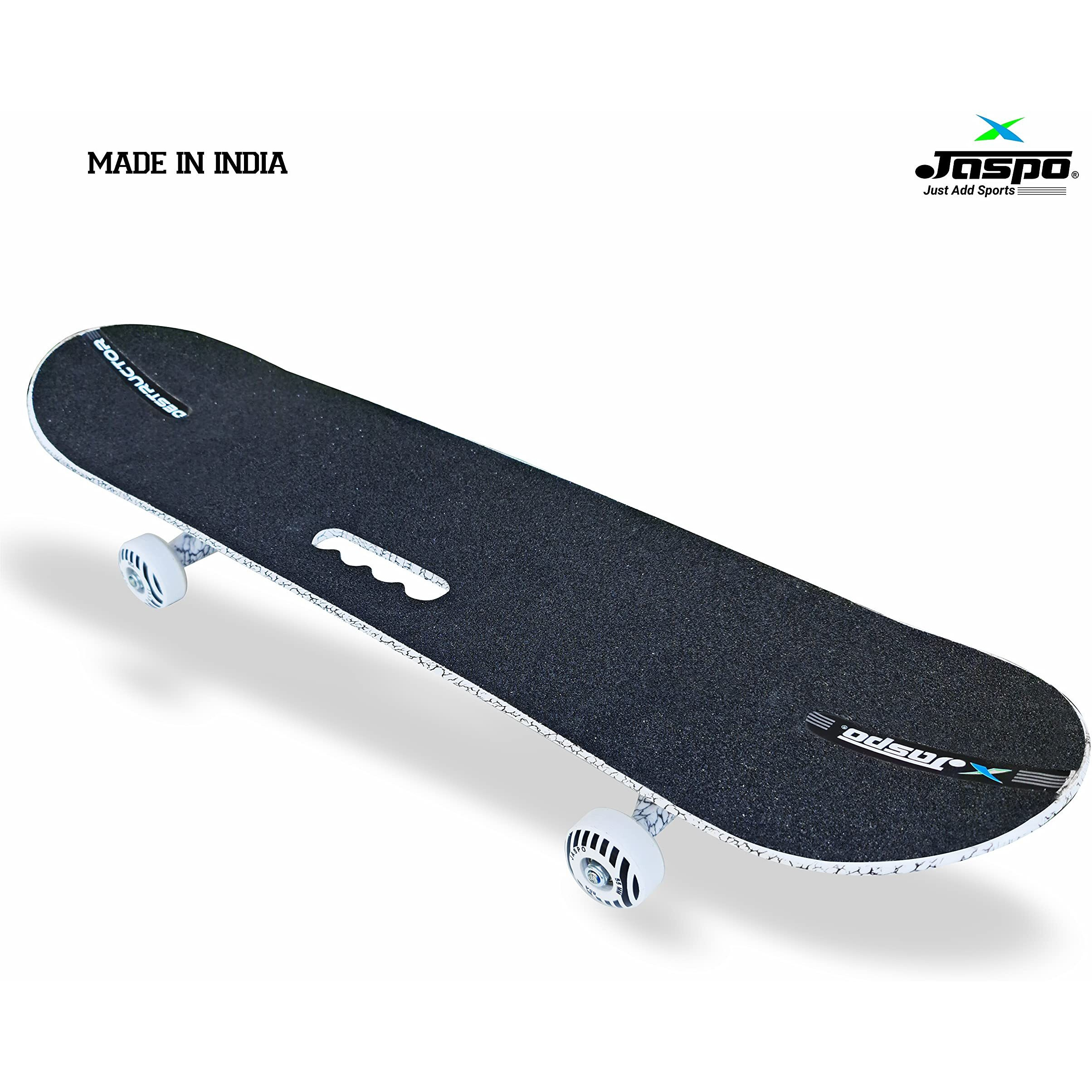 Jaspo Destructor Power Slide Fiber Skateboard 31 X8  Inches, Suitable for Age Group Above 8 Years (White)