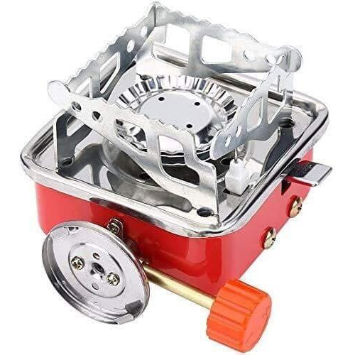 VATSAL Portable Gas Stove And Picnic Butane Gas Burner For Outdoor Camping, Hiking, Travelling, To Cooking The Food | Stainless Steel Cylinder, Folding Furnace, Camping Equipment, Gastove With Pouch