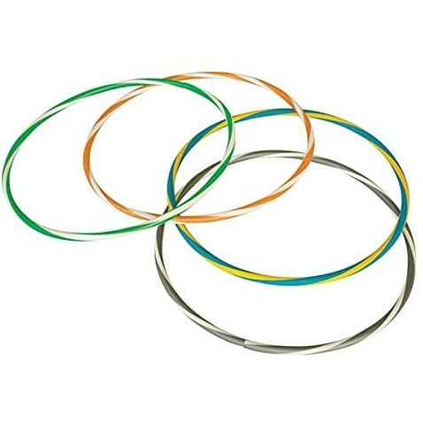 Fitfix Fusion Welded Helix Sports Hula Hoop for Boys, Girls, Kids, Children - Sniper Double Colour - 24 Inches Diameter, Pack of 5 ps - Includes Carry Bag