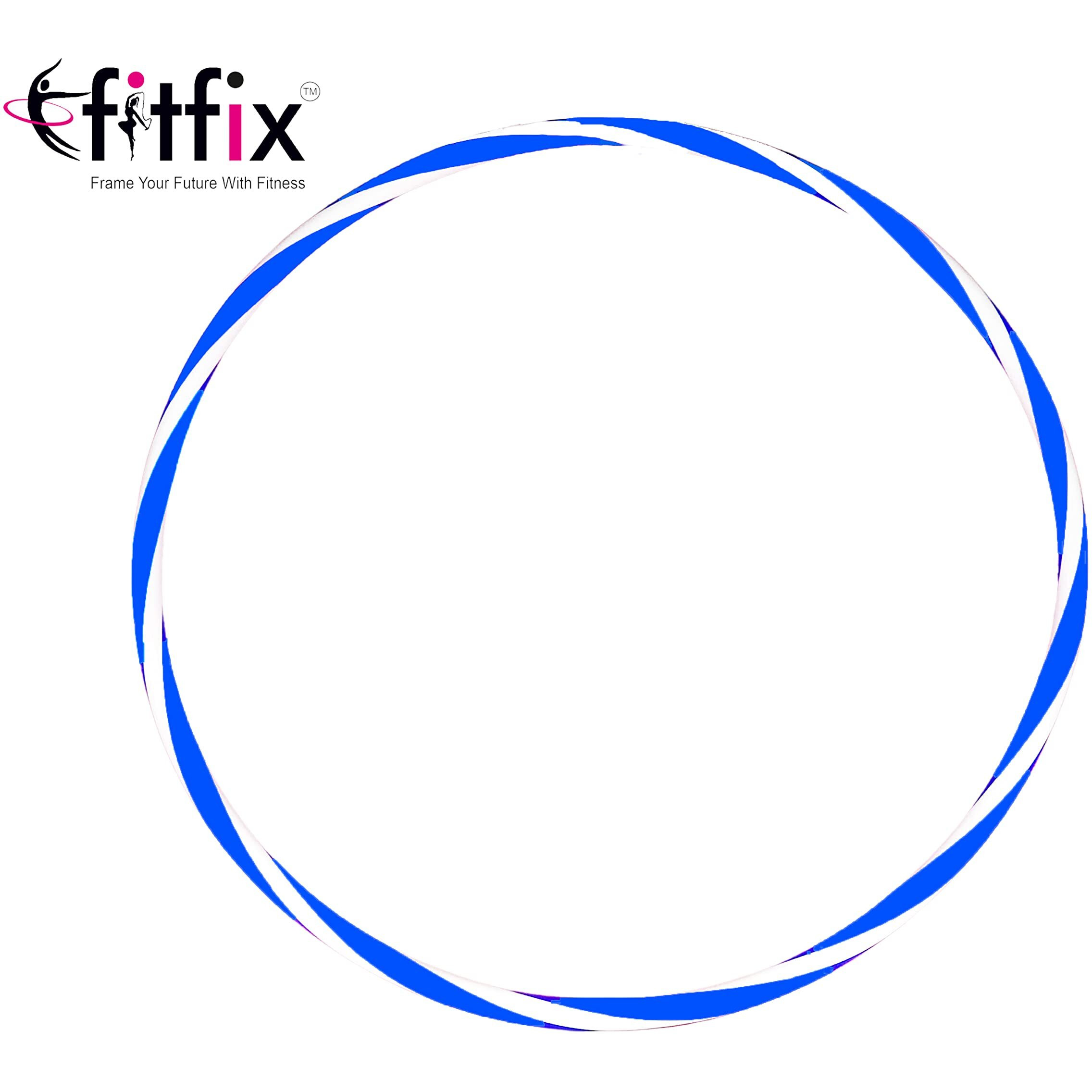 Fitfix Fusion Welded Helix Sports Hula Hoop for Boys, Girls, Kids, Children - Sniper Double Colour - 24 Inches Diameter, Pack of 5 ps - Includes Carry Bag