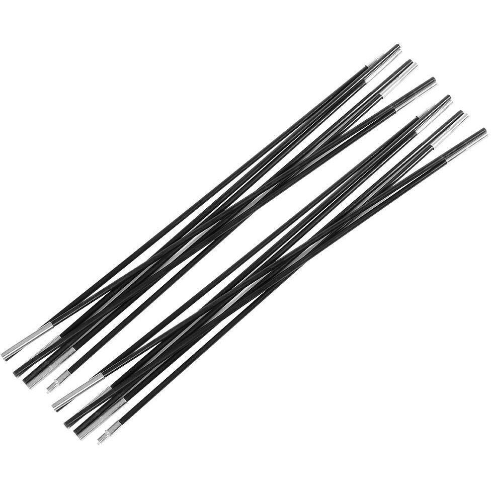 Inditradition Replacement Tent Pole Sticks for 2 Person Capacity Tents, Fiberglass Make (Black, 1 Pair, 6+6 Sticks, 135 Inches)