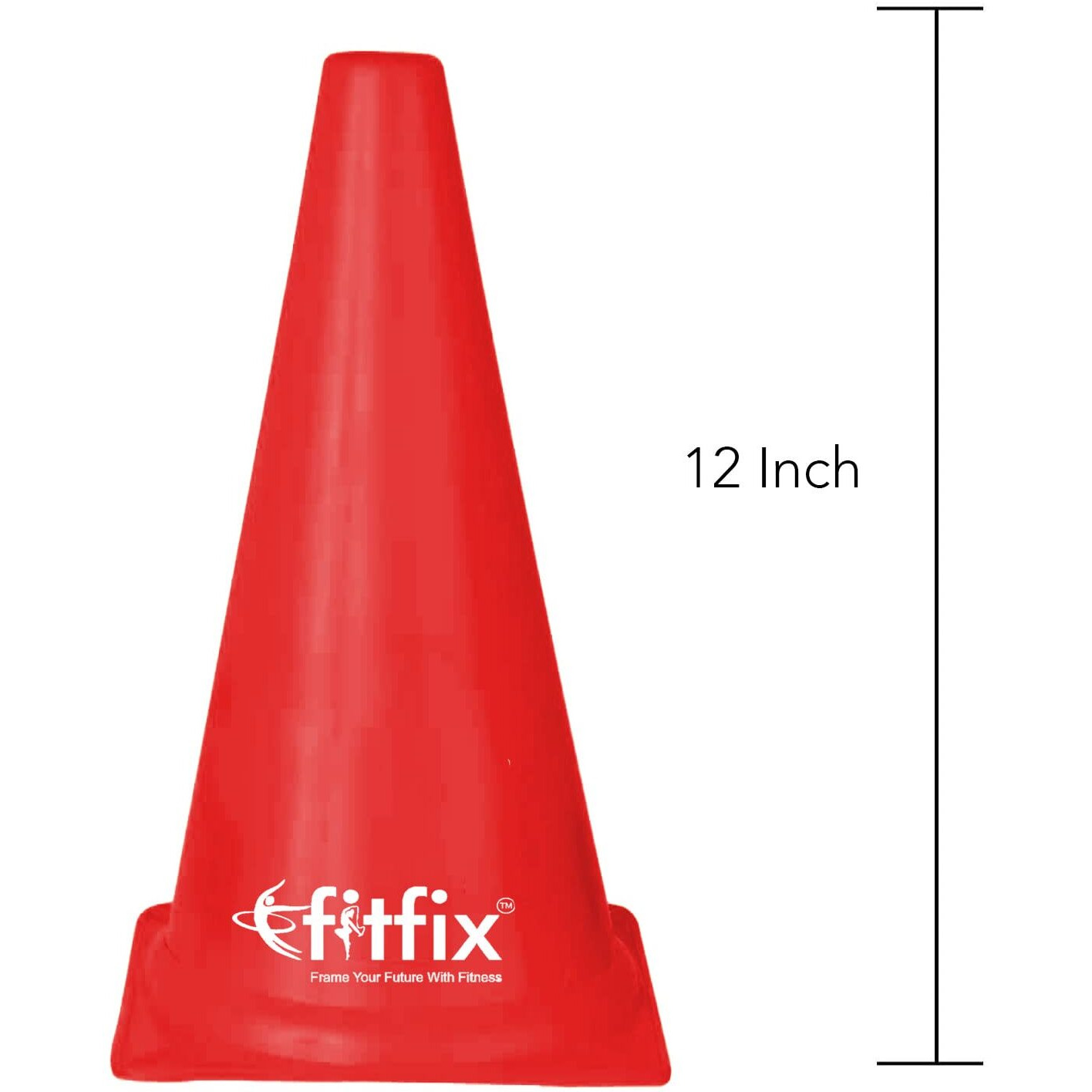 Fitfix Agility Marker Plastic Cones for Soccer, Cricket, Training Traffic Cone, Dog Agility Soccer Cricket Track and Field Sports and Outdoor Agility Training - Multicolor Soccer Cricket Track and Field Sports (Pack of 12) (Height 12 Inches - Large) with strong STORAGE CARRY BAG