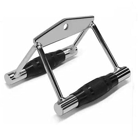 M ART Triceps Rope Handle | Triceps Straight LAT Bar | Triceps V Shaped Handle Bar | Rowing Handle | Safety Hooks | Combo Pack With Grip.