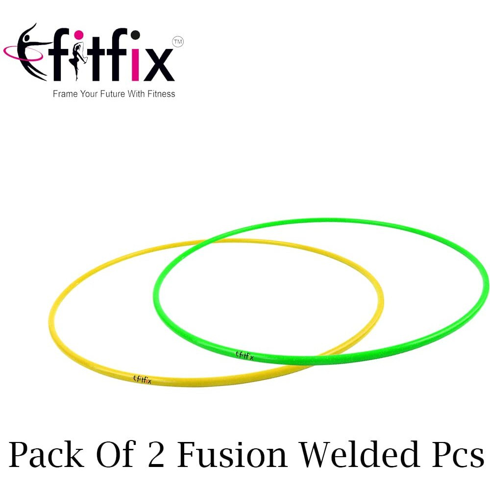 Fitfix Welded Hula Hoop Exercise Ring for Fitness | Hula Hoop for Boys,Girls, Kids and Adults (Multi Color) (24 inch Diameter, Pack of 2 Pcs)- Includes Carry Bag for Easy Portability