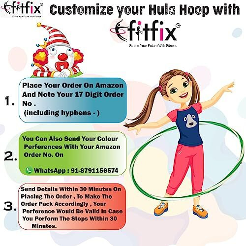 Fitfix Welded Hula Hoop Exercise Ring for Fitness | Hula Hoop for Boys,Girls, Kids and Adults (Multi Color) (24 inch Diameter, Pack of 1 Pcs)- Includes Carry Bag for Easy Portability