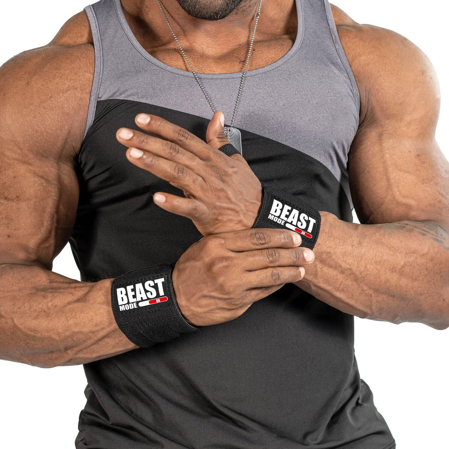 STEIGEN FITNESS Beast Mode Exercise Wrist Bands (Competition Grade) 22  Wrist Supporter for Gym, Gym Gloves, Wrist Band for Men Gym, Hand Grip (Combo)