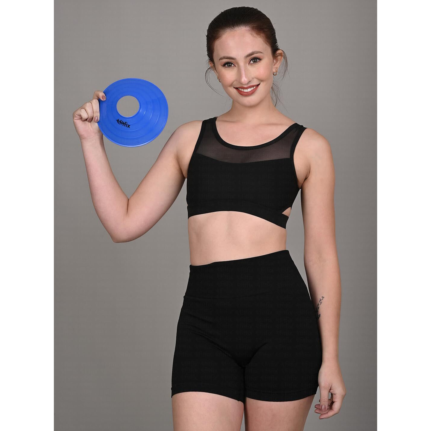Fitfix Sports Soccer Mini Disc Cones - Durable 5  Diameter, 1.5  Height - Sets of 40 ps with Carry Strap - Lightweight, Versatile for Soccer, Cricket, Track & Field Training