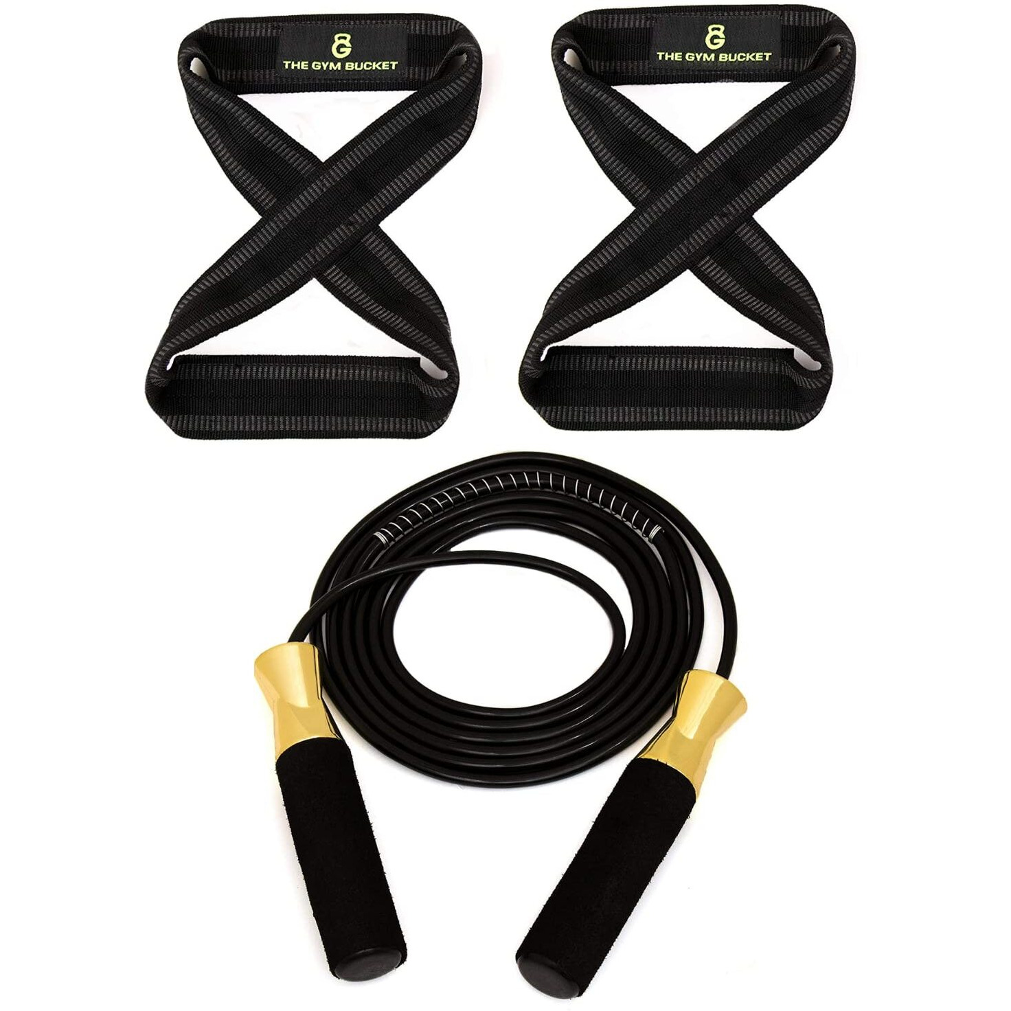 The Gym Bucket Deadlift Strap + Skipping Rope (Combo)