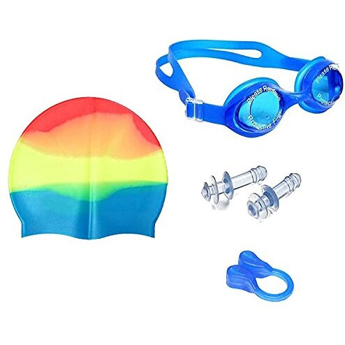Royals Swimming Set for Kids (Swim Combo, Cap, Google, Earplug) |Swim Cap Goggle | Kids Swim Combo Set | Pool Party Swim Pool Party Swimming Ring Swim Tube