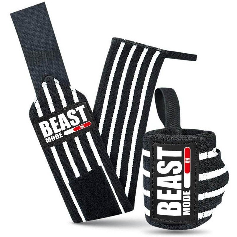 STEIGEN FITNESS Beast Mode Exercise Wrist Bands (Competition Grade) 22  Wrist Supporter for Gym, Gym Gloves, Wrist Band for Men Gym, Hand Grip (White)