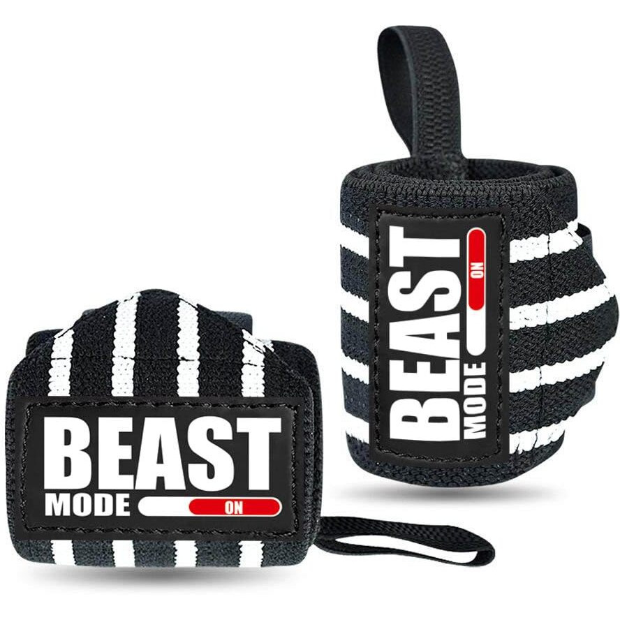 STEIGEN FITNESS Beast Mode Exercise Wrist Bands (Competition Grade) 22  Wrist Supporter for Gym, Gym Gloves, Wrist Band for Men Gym, Hand Grip (White)
