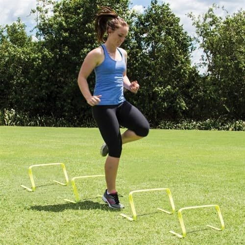 Fitfix Training Flat Hurdles for Field Training and Speed Coordination Hurdles for Kids Occupational Therapy 9 Inch Agility Hurdles (9.0 Inches, Qty 3 Pcs)