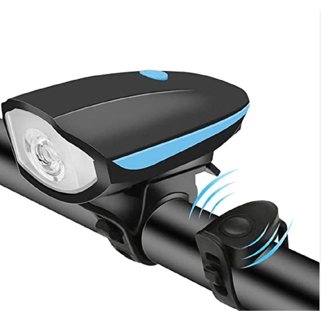 Wavva 2-in-1 Rechargeable - Cycle Light (3 Modes) Cycle Light and Horn Cycle Lights Rechargeable Waterproof (140 dB) Cycle Light with Horn Cycle LED Front Light (Multicolor)