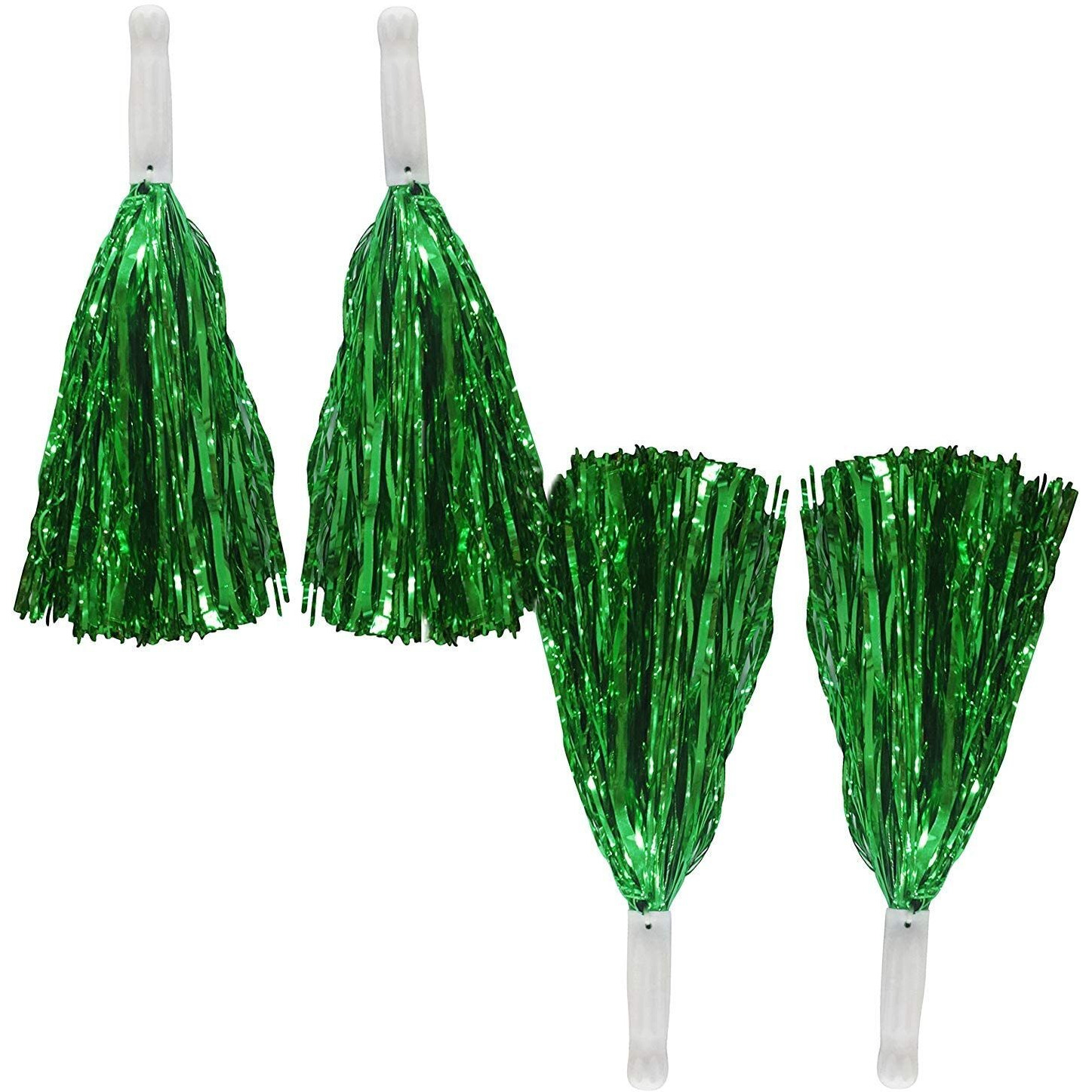 Amit Marketing Cheerleader Pom Poms | Soft Comfortable Handle Reusable | Waterproof | Rooter Shaker Toy | for Cheerleading, Celebrations, Sports Events, Party, Room dcor etc.  Pack of 2 (Green)