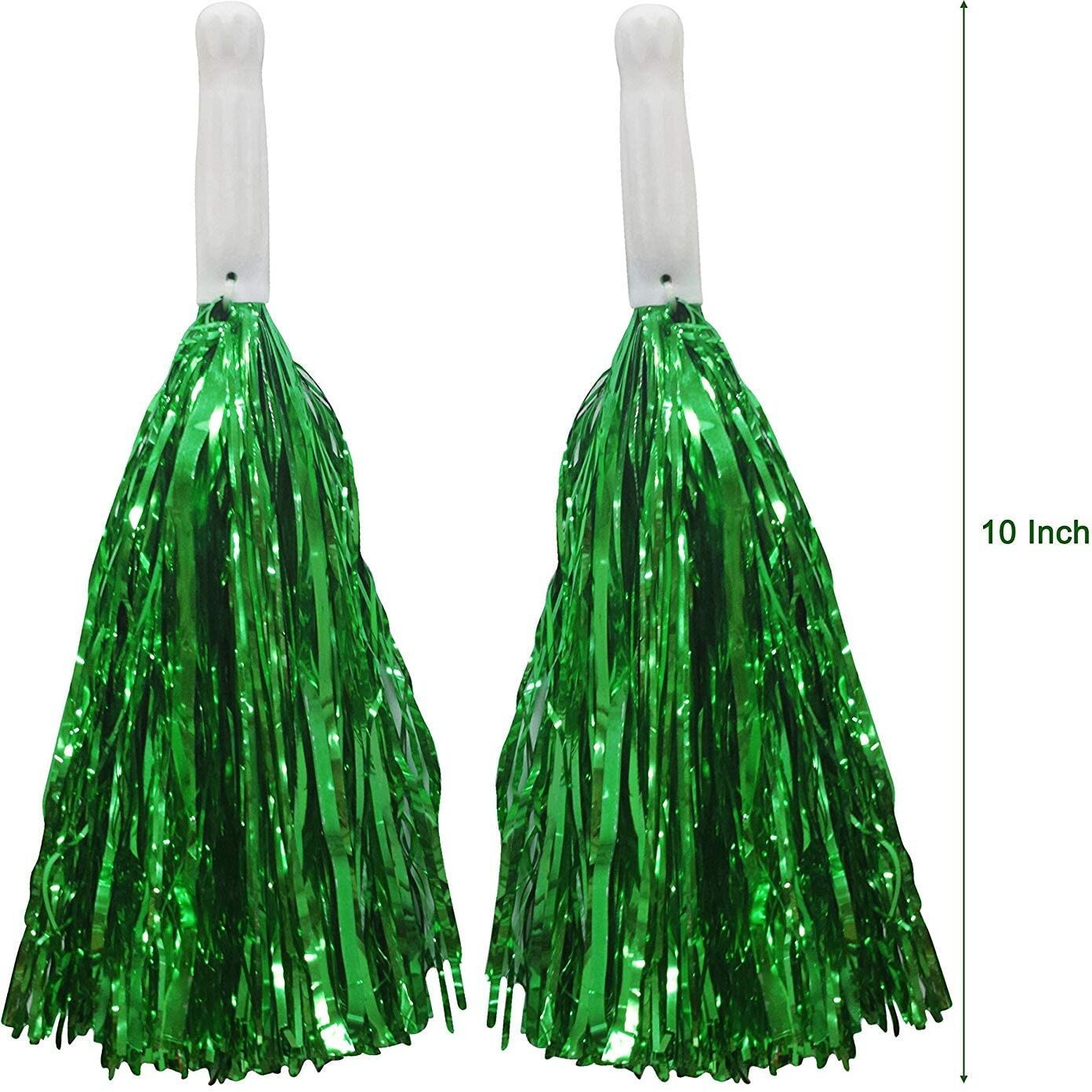 Amit Marketing Cheerleader Pom Poms | Soft Comfortable Handle Reusable | Waterproof | Rooter Shaker Toy | for Cheerleading, Celebrations, Sports Events, Party, Room dcor etc.  Pack of 2 (Green)