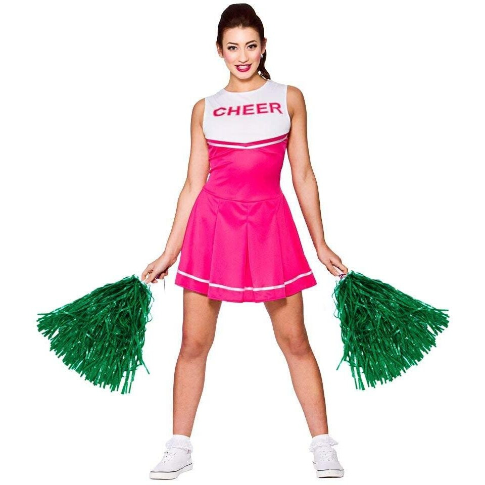Amit Marketing Cheerleader Pom Poms | Soft Comfortable Handle Reusable | Waterproof | Rooter Shaker Toy | for Cheerleading, Celebrations, Sports Events, Party, Room dcor etc.  Pack of 2 (Green)