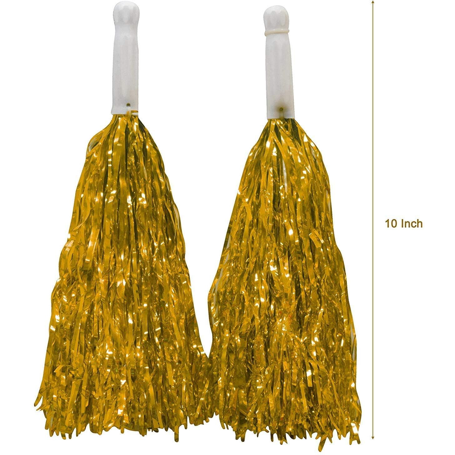 Amit Marketing Cheerleader Pom Poms | Soft Comfortable Handle Reusable | Waterproof | Rooter Shaker Toy | for Cheerleading, Celebrations, Sports Events, Party, Room dcor etc.  Pack of 2 (Golden)