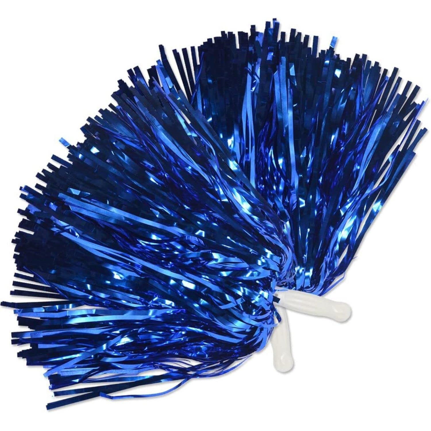 Amit Marketing Cheerleader Pom Poms | Soft Comfortable Handle Reusable | Waterproof | Rooter Shaker Toy | for Cheerleading, Celebrations, Sports Events, Party, Room dcor etc.  Pack of 2 (Blue)