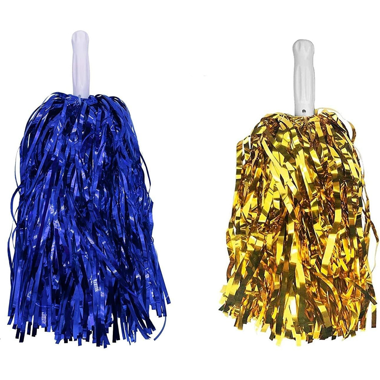 Amit Marketing Cheerleader Pom Poms | Soft Comfortable Handle Reusable | Waterproof | Rooter Shaker Toy | for Cheerleading, Celebrations, Sports Events, Party, Room dcor etc.  Pack of 2 (Blue)
