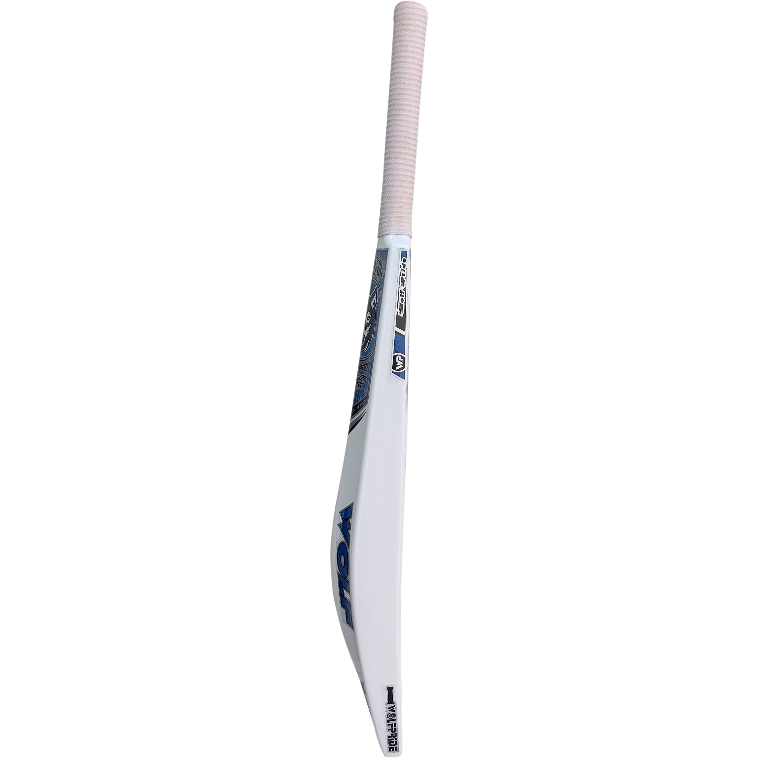 WOLF PRIDE Wild Blue & White White Hard Plastic Cricket Bat Size 8N (34 X4.5 )