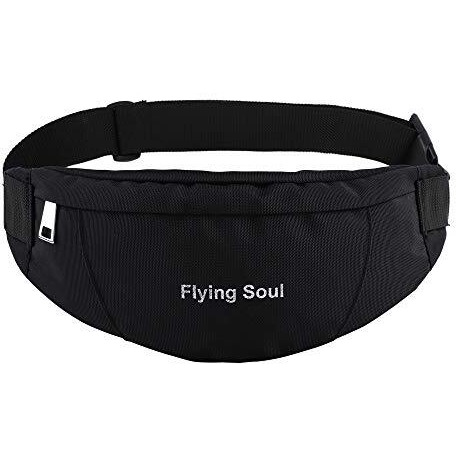 FLYING SOUL Waist Pouch Fanny Pack for Men Women Hiking Waist Bag Pack for Running Walking Traveling (Small Size-Black)