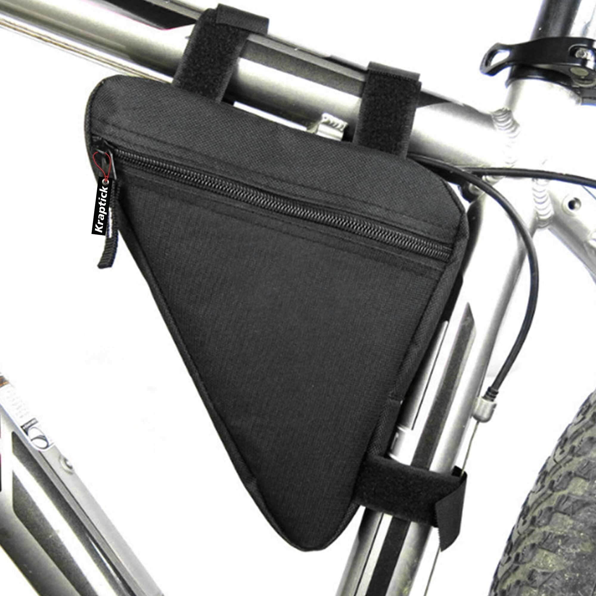 Kraptick Triangle Bike Bag - Bike Frame Bag for Bicycle Tools - Bike Pouch for Cycle Accessories, Bicycle Frame Front Triangle Bag Bike, Cycle Triangle Bag (Blue Black)
