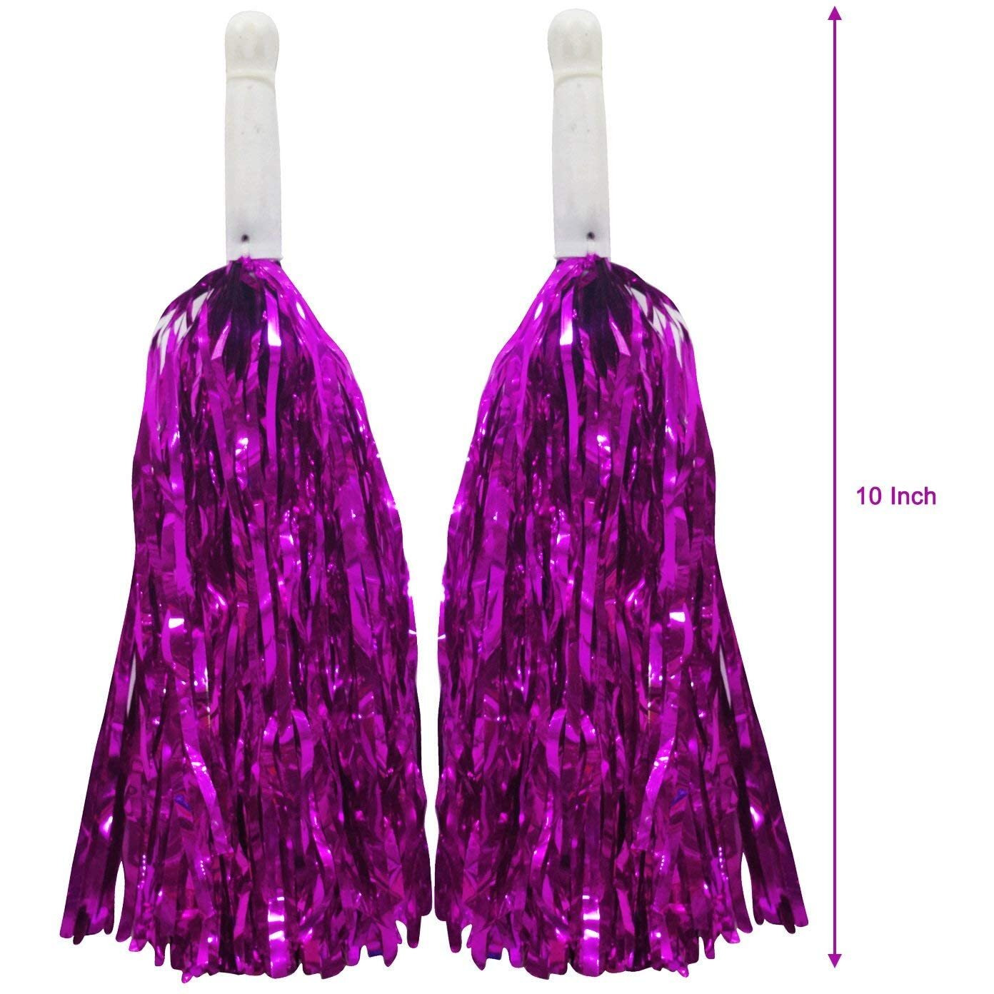 Amit Marketing Cheerleader Pom Poms | Soft Comfortable Handle Reusable | Waterproof | Rooter Shaker Toy | for Cheerleading, Celebrations, Sports Events, Party, Room dcor etc.  Pack of 2 (Purple)
