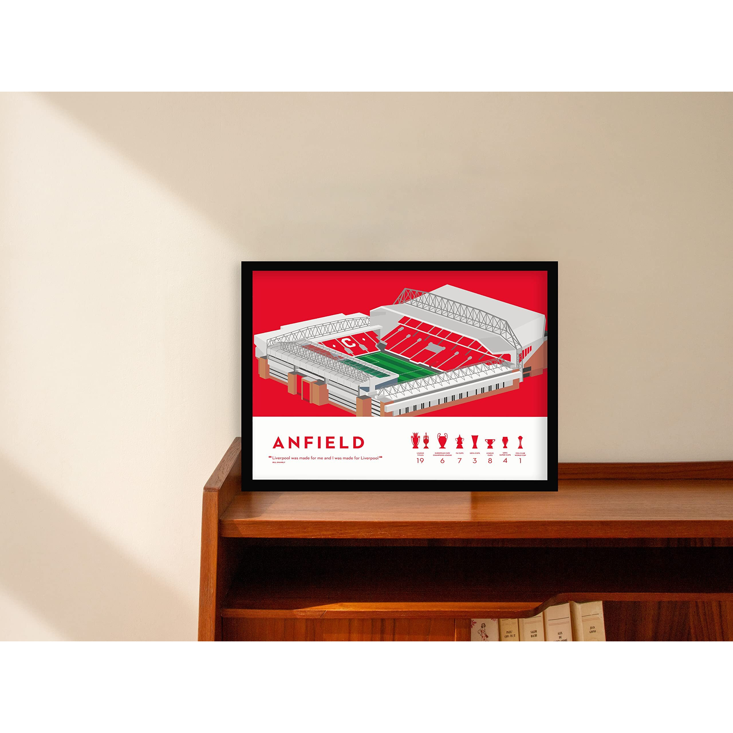 QUOTE - UNQUOTE ART Liverpool Framed Poster - Anfield Wall Art 17x25 inches - Black Frame