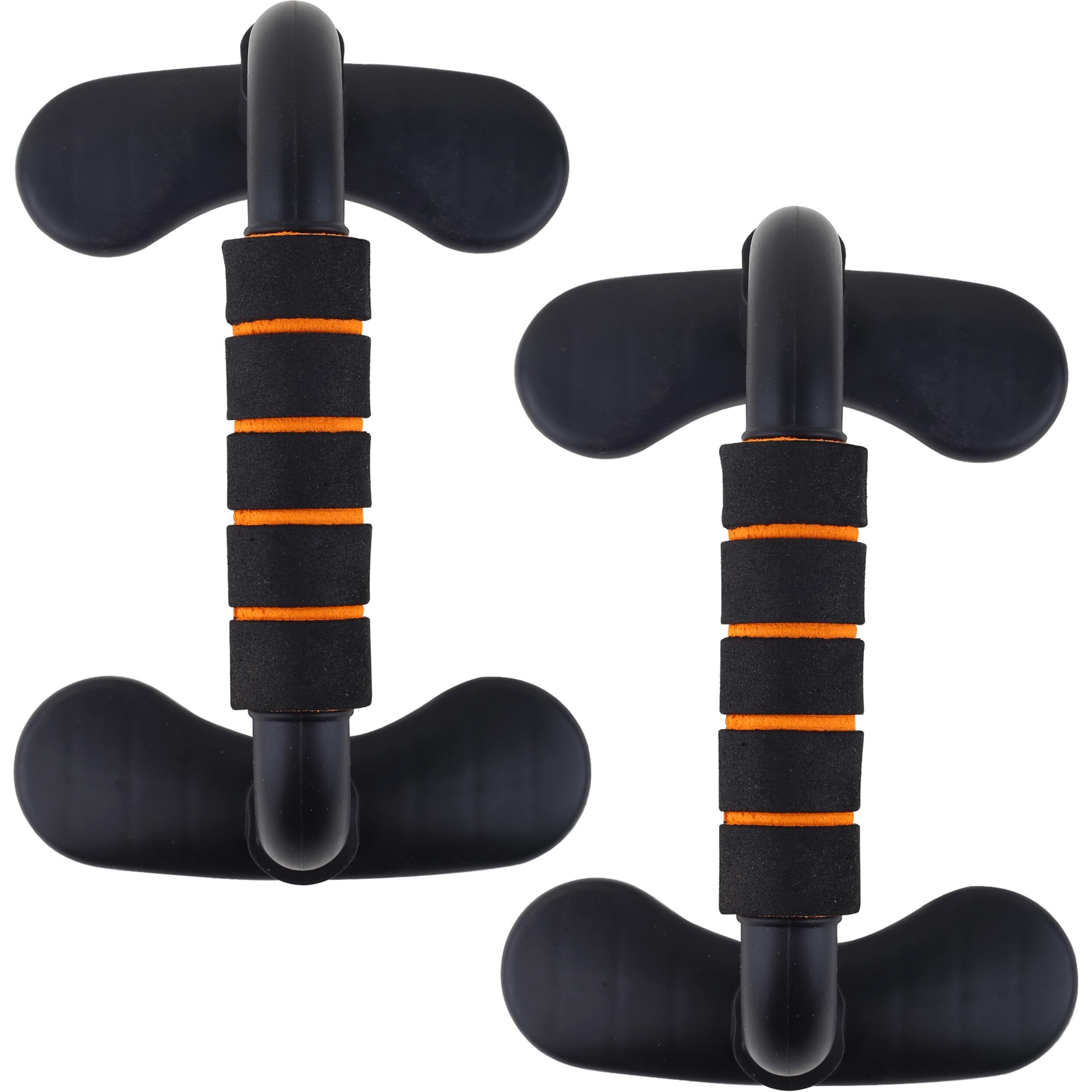 ALISS Push Up Bars Gym Exercise Equipment Fitness 1 Pair Pushup Handles With Cushioned Foam Grip and Non-slip Sturdy Structure Push Up Bars for Men & Women (Color-Orange, Size- Free)
