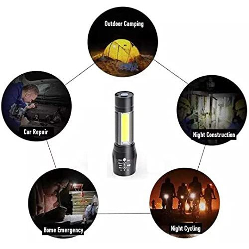 Torch Light Flashlight + Desk Lamp with Gift Box Focus Zoom Torch Light with 3 Modes Adjustable for Emergency and Activities