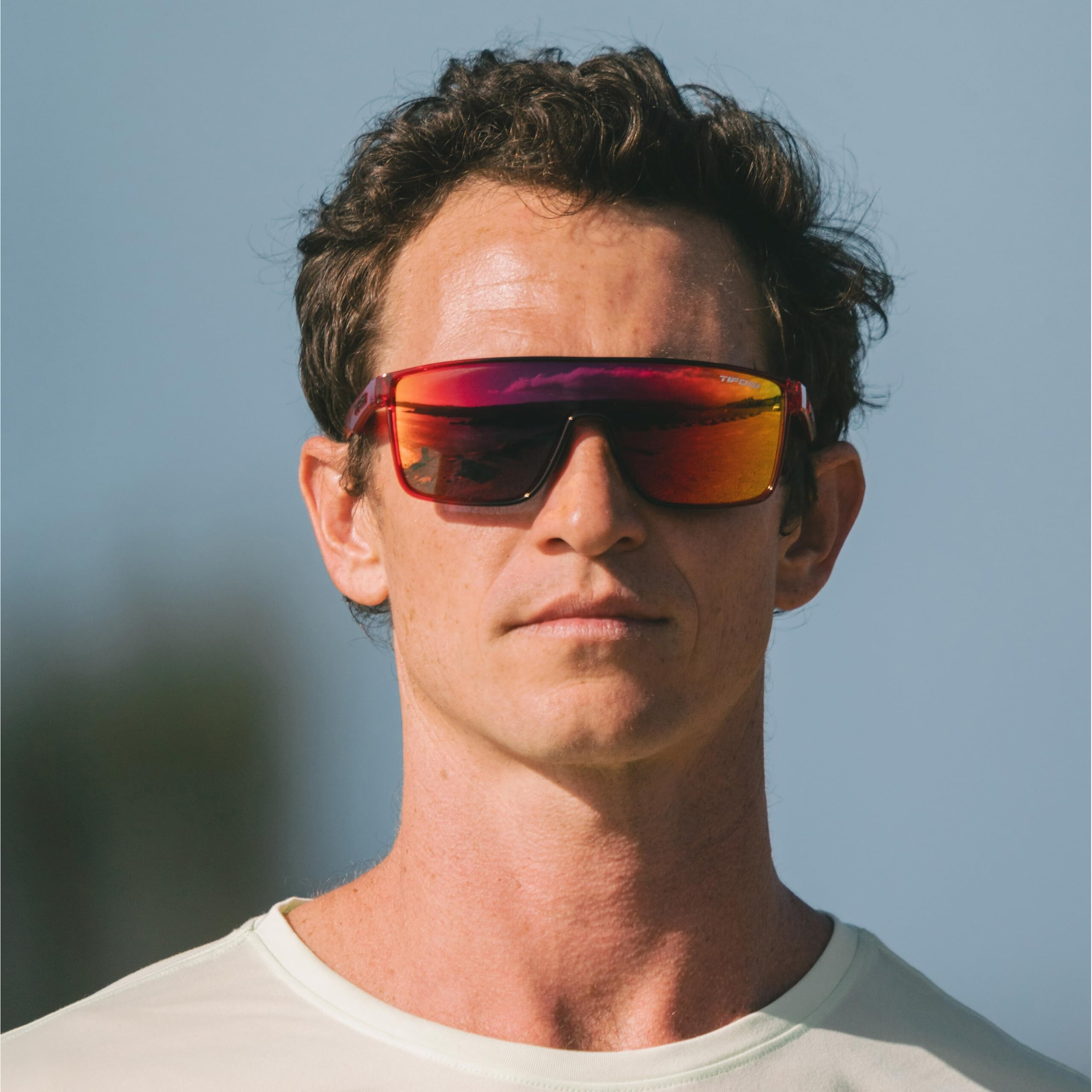 Tifosi Optics Sanctum Sport Sunglasses, Lightweight and Durable, UVA UVB Protection- Crystal Red Fade (Smoke Red Mirror)