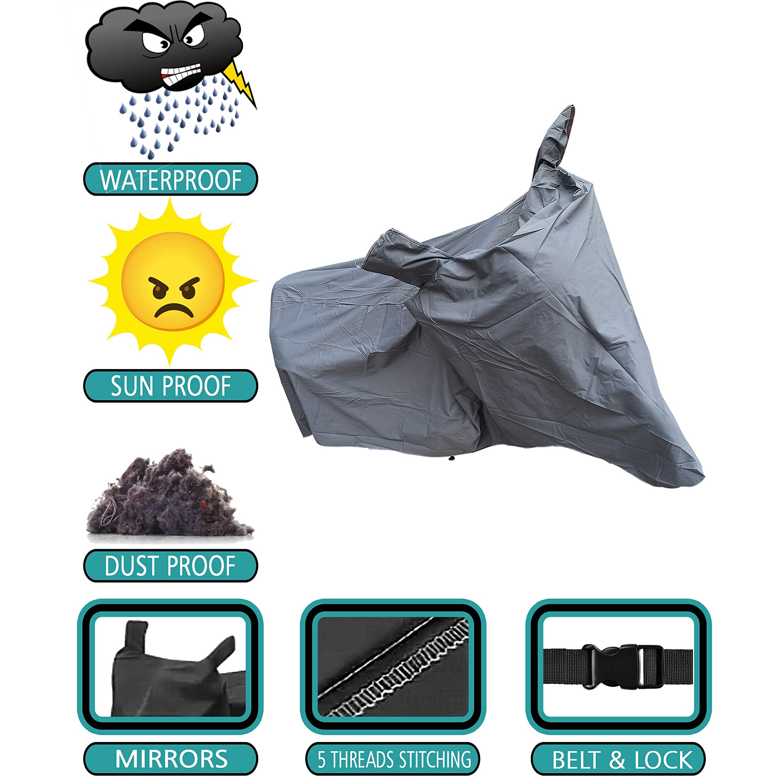 TRAUENIE Waterproof Body Cover for Devot Motors E Bike | Heavy Duty Cover for Devot Motors E Bike | Sun Protection & Dust Protection | Snow & Scratch Protection - by AUTOFIRM (Grey)