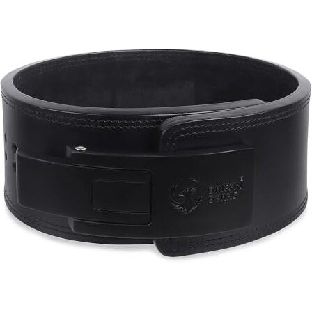 GRIFFIN GEARS Powerlifting Lever Gym Black Buckle With Black Belt Power 10MM Extreme Heavy Duty Genuine Leather Belts -Squats Deadlifts Bodybuilding Weight Lifting Power Lifting for Men (S-26 -34 )